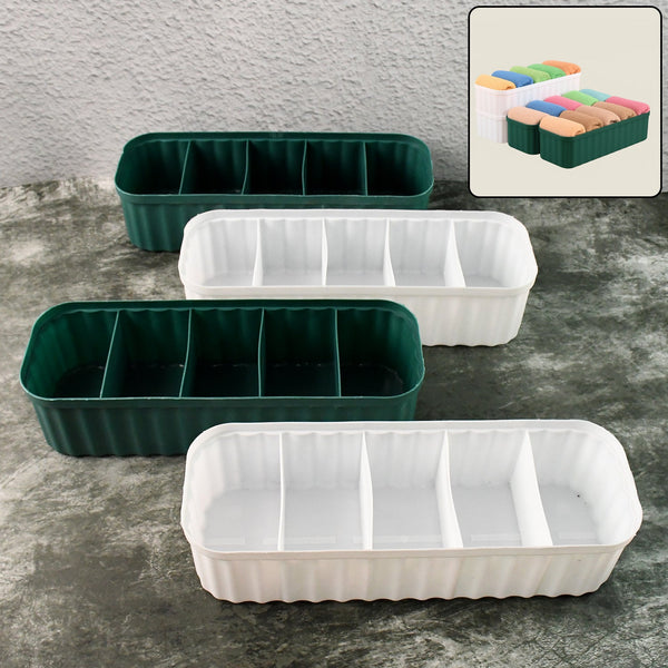 5 Compartments Socks / Handkerchief / Underwear Storage Box Socks Drawer Closet Organizer Storage Boxes (pack of 4)